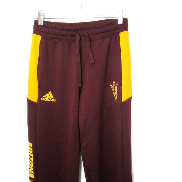 Adidas ASU Sun Devils Sweatpants Maroon Gold Yellow Mens S Arizona State NCAA - Picture 2 of 11